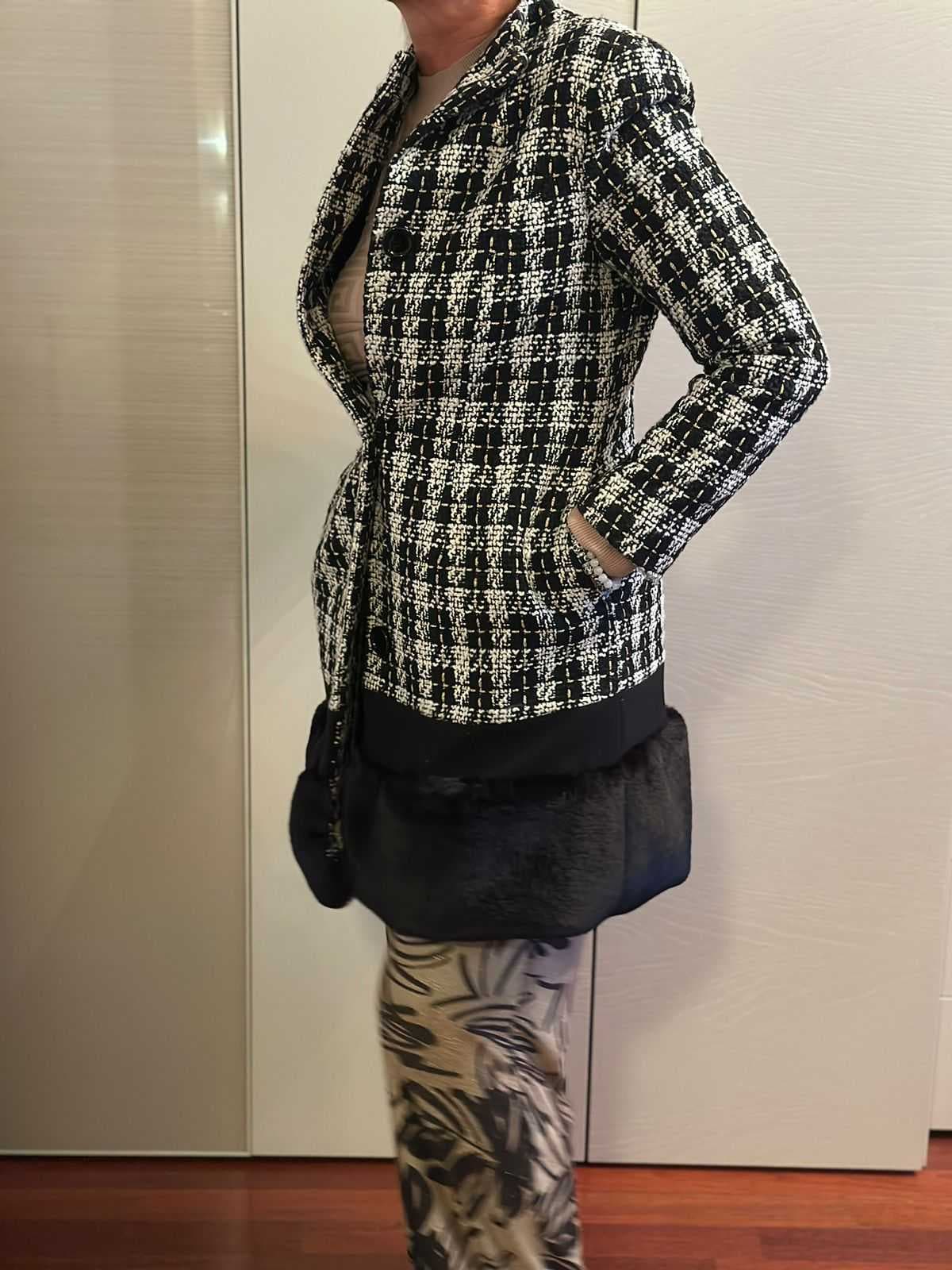 Cappotto Corto Bianco/Nero