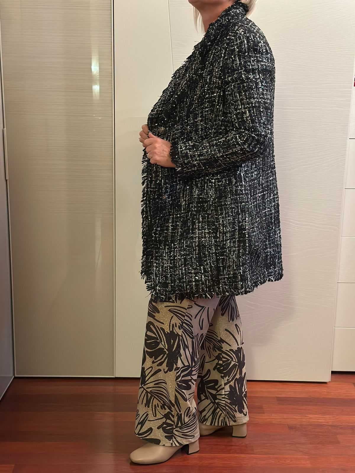 Cappotto corto Nero e Argento