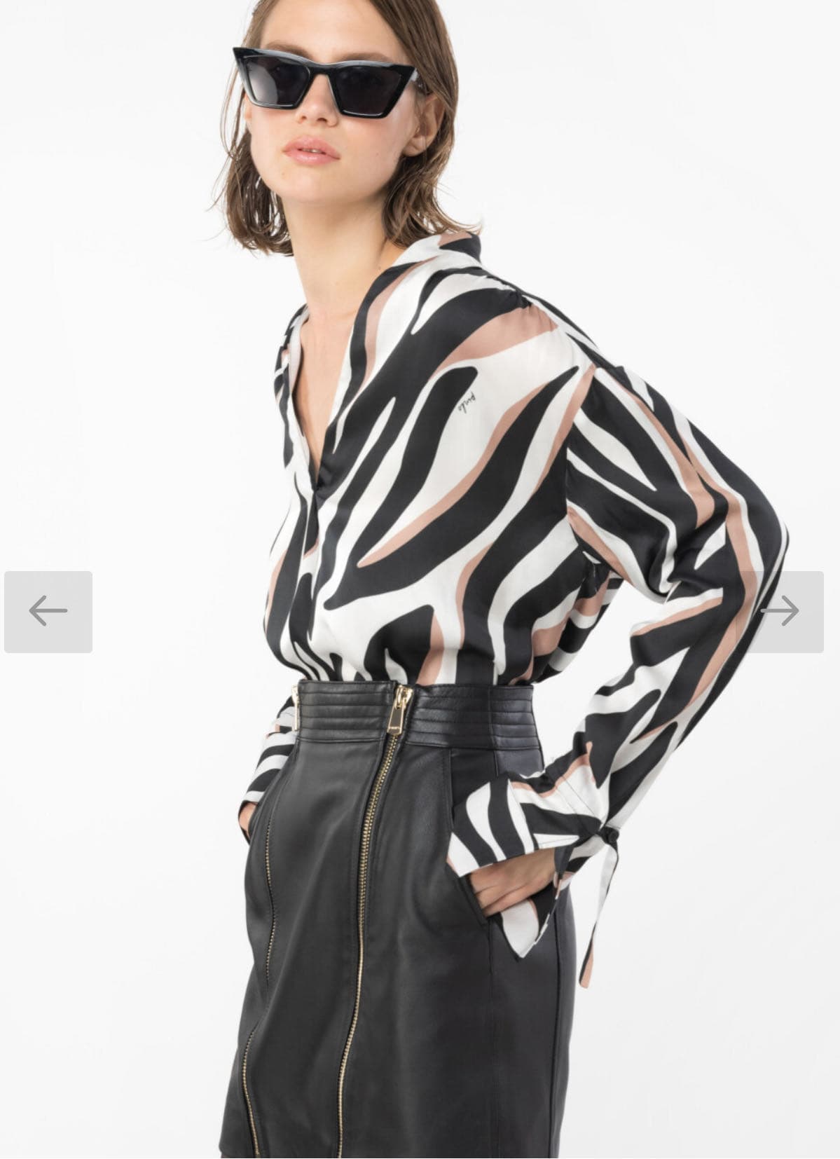 Blusa stampata effetto animalier astratt — 3