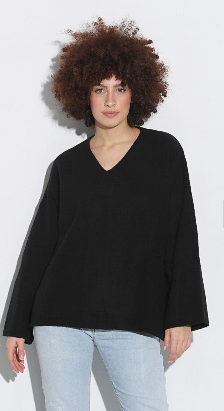Maglione scollo a V in lana merinos extr — 4