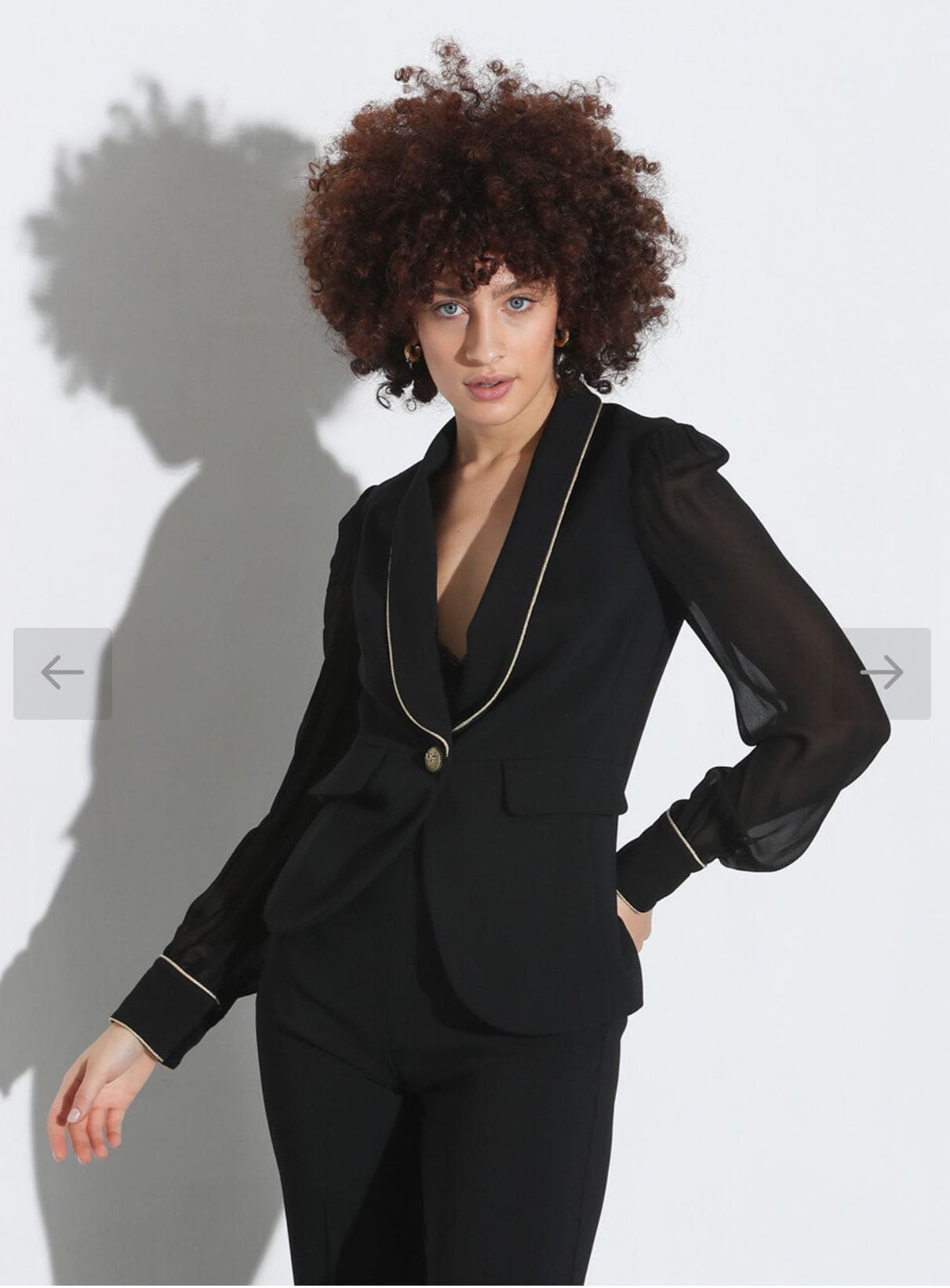 Blazer in crêpe e georgette