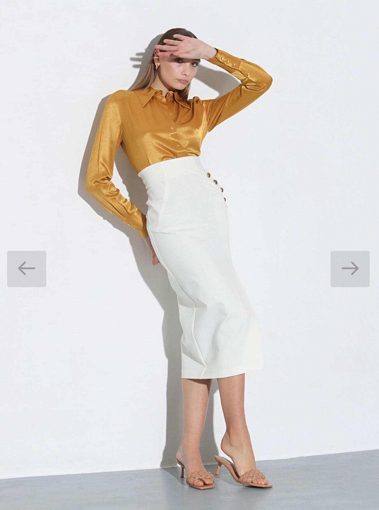 Camicia fluida in satin friossè