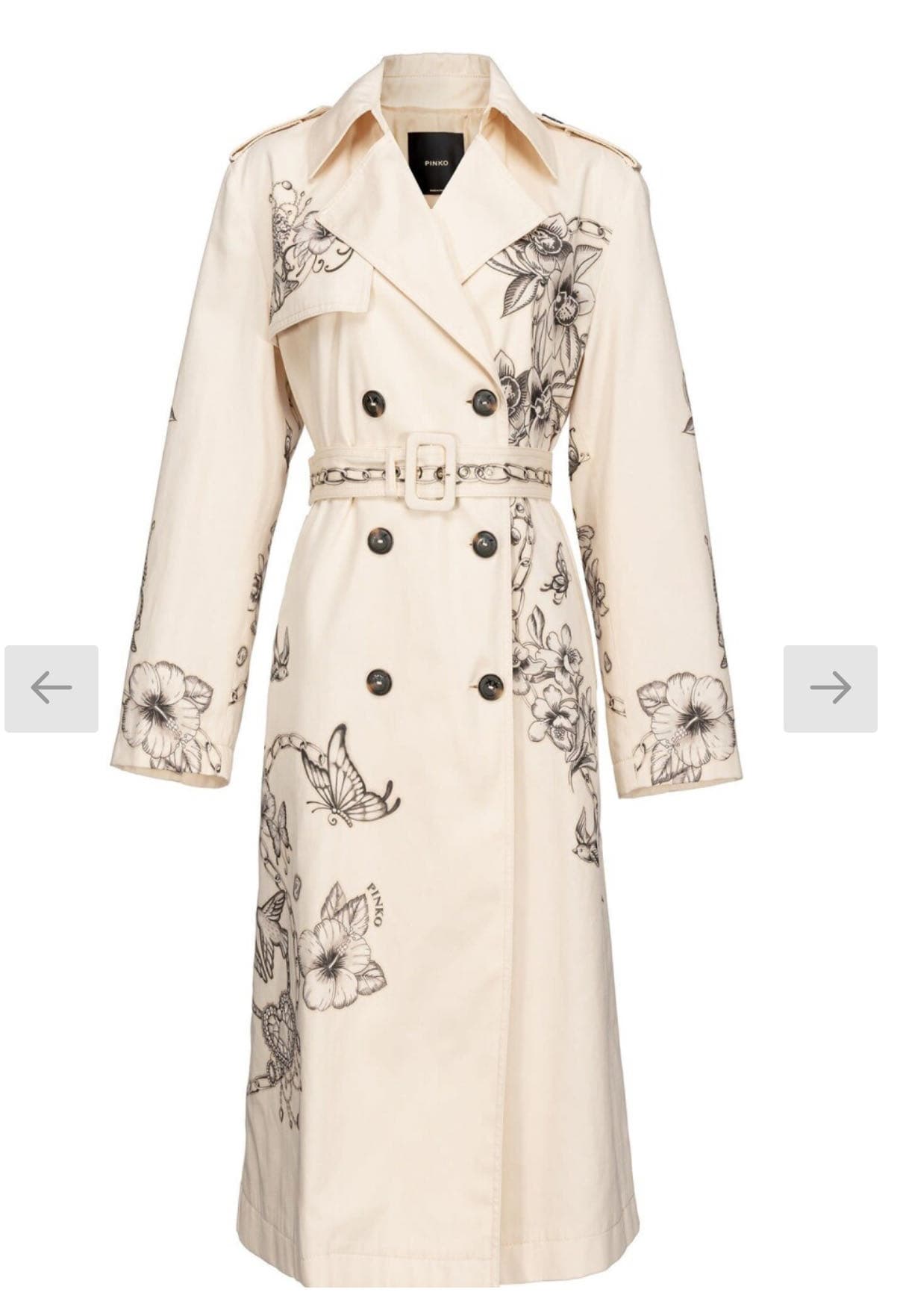 Trench in gabardine con stampa tattoo — 2