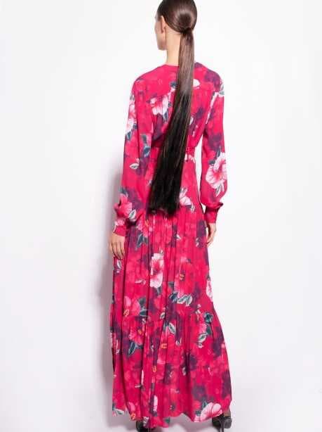 Vestito chemisier lungo stampa hibiscus — 2