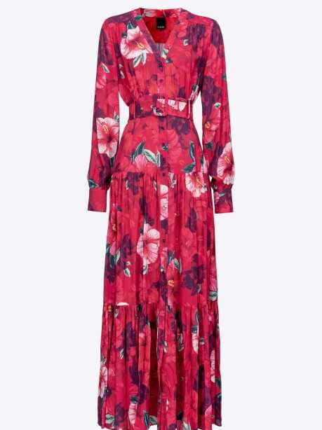 Vestito chemisier lungo stampa hibiscus — 4