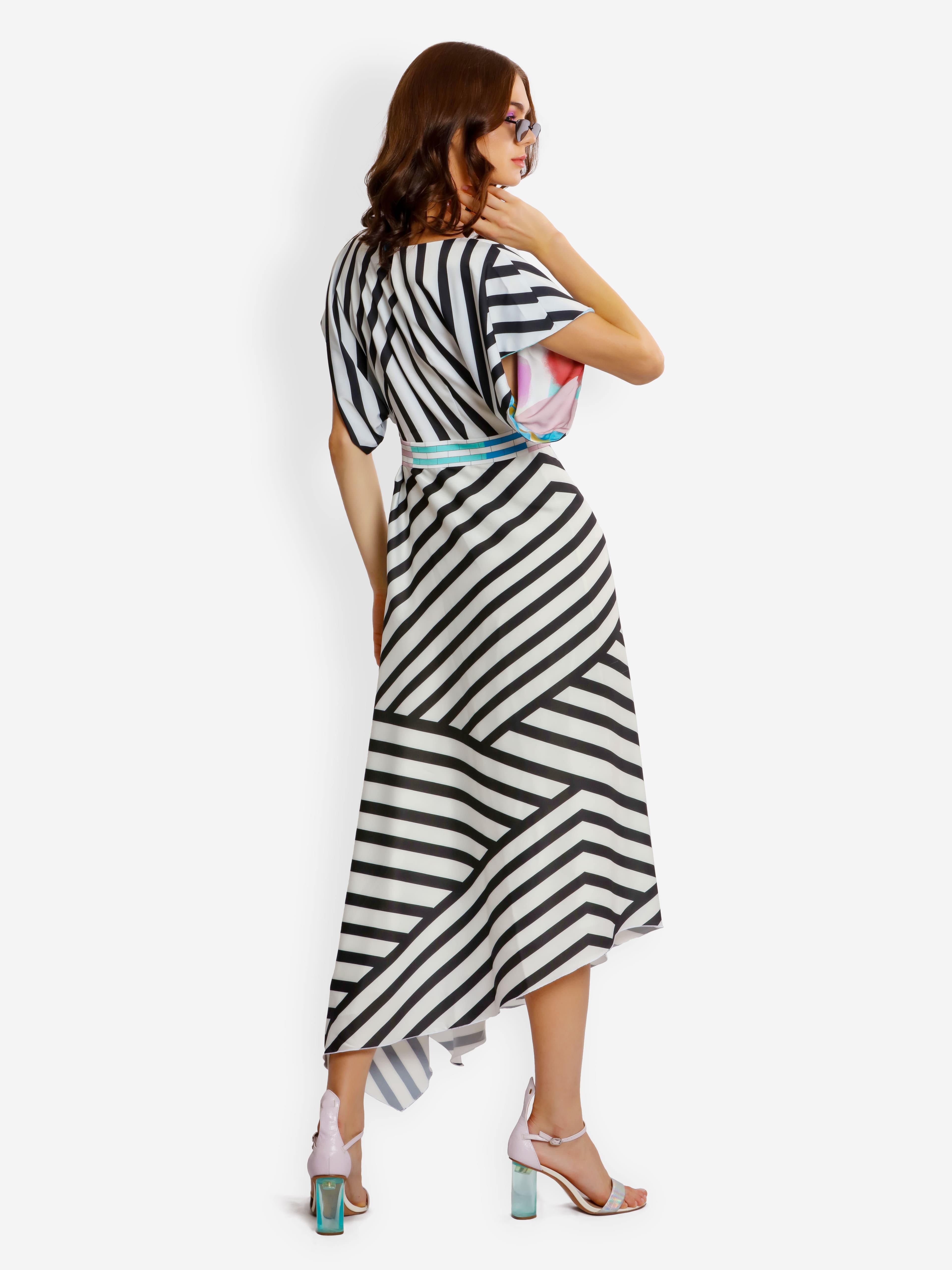 The Stripe Cascade dress — 2