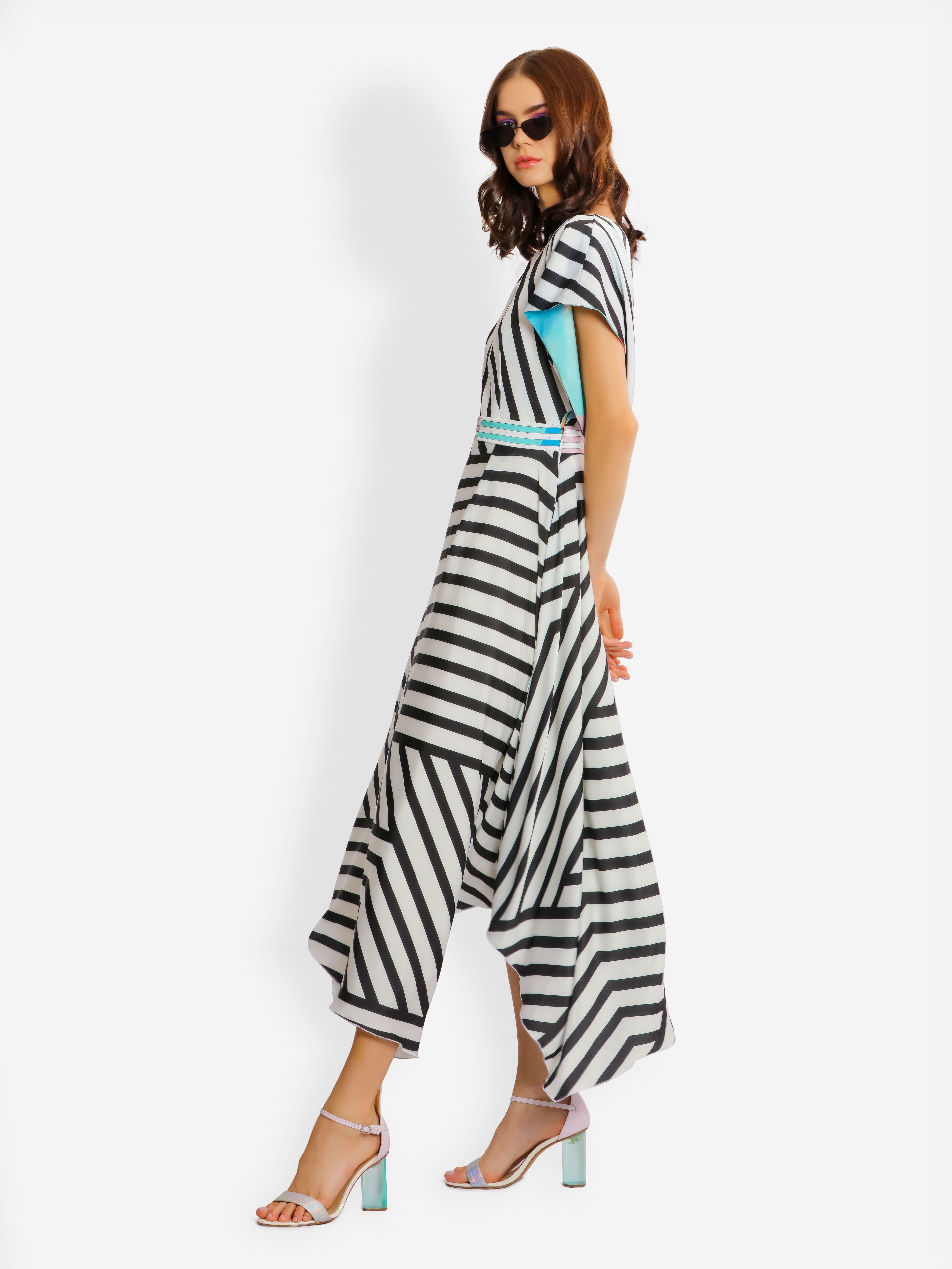 The Stripe Cascade dress — 3