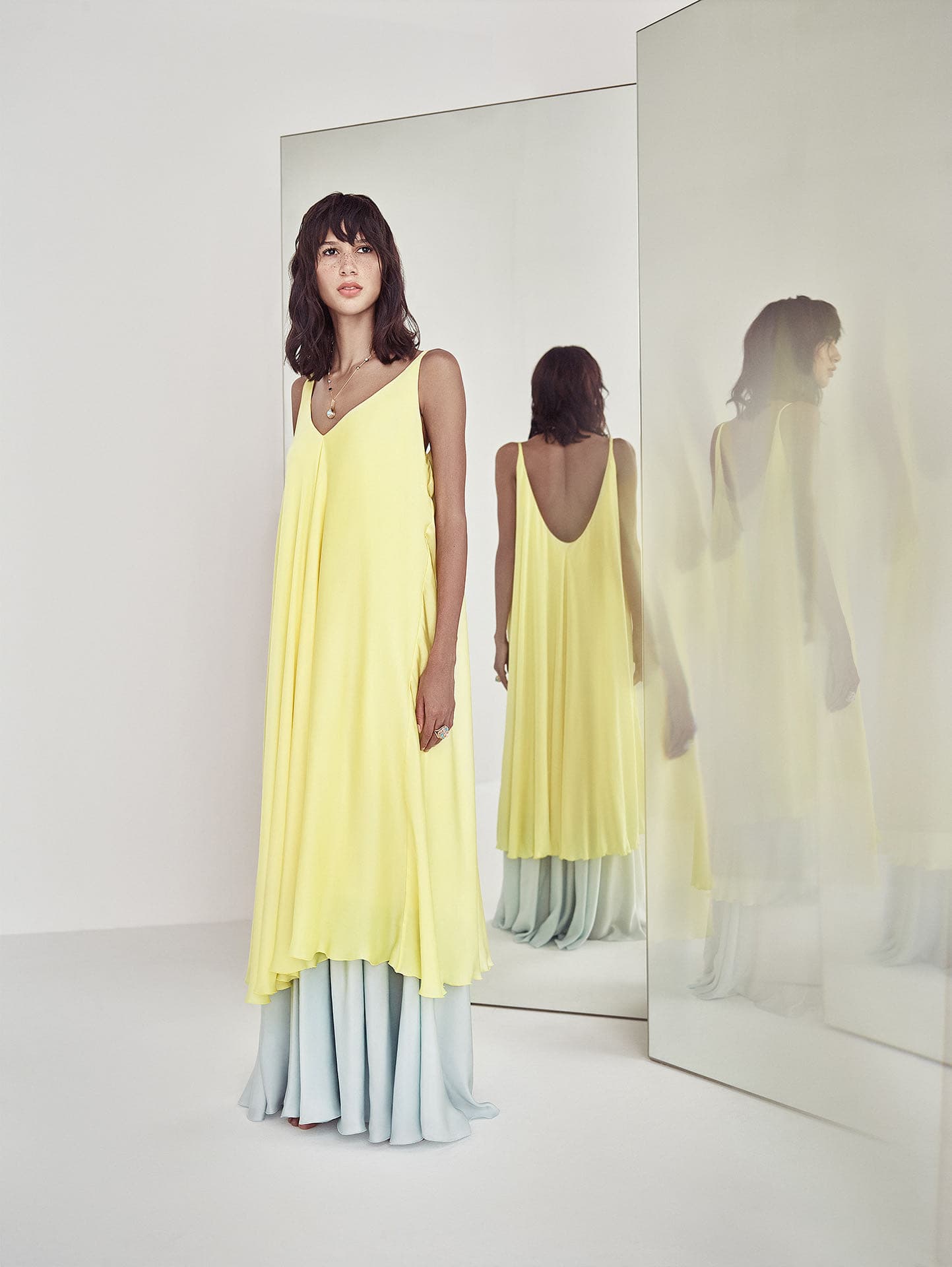 The Golden Cascade Maxi Dress