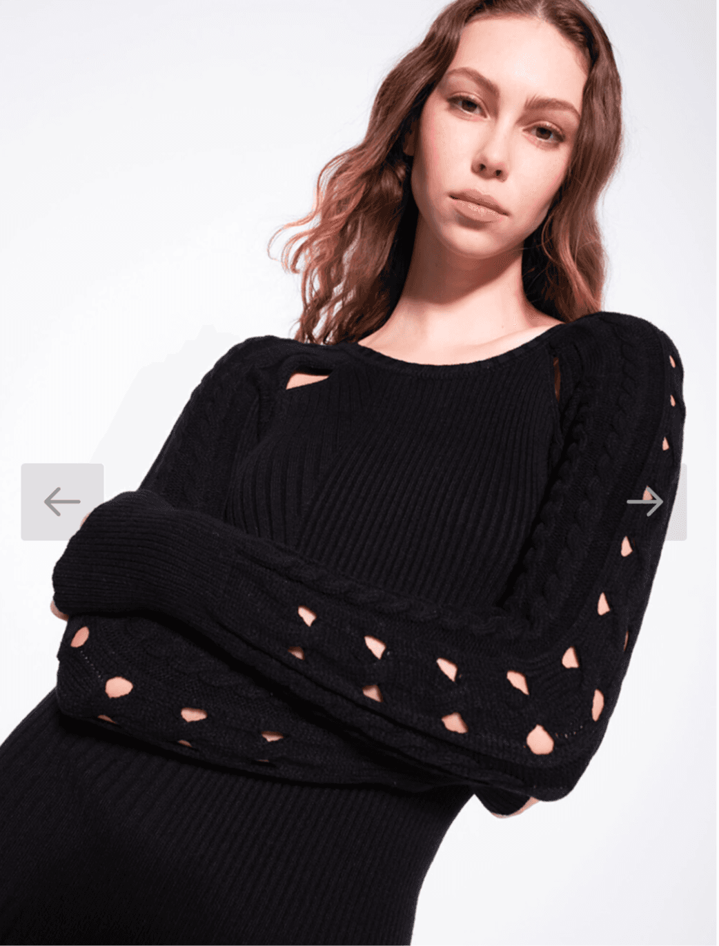 Mini abito in maglia con trecce e cut out — 3