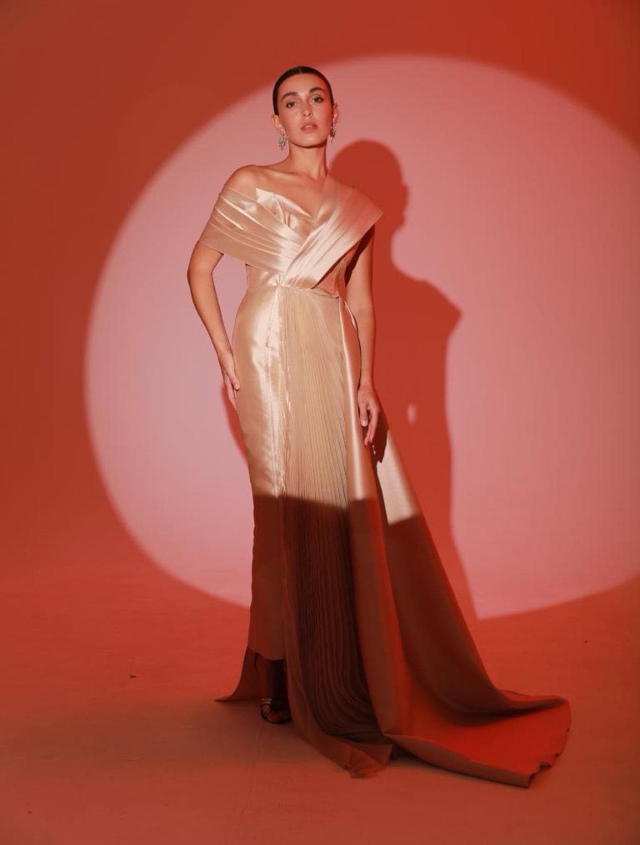 Isaa Pleated Cape Dress — 2