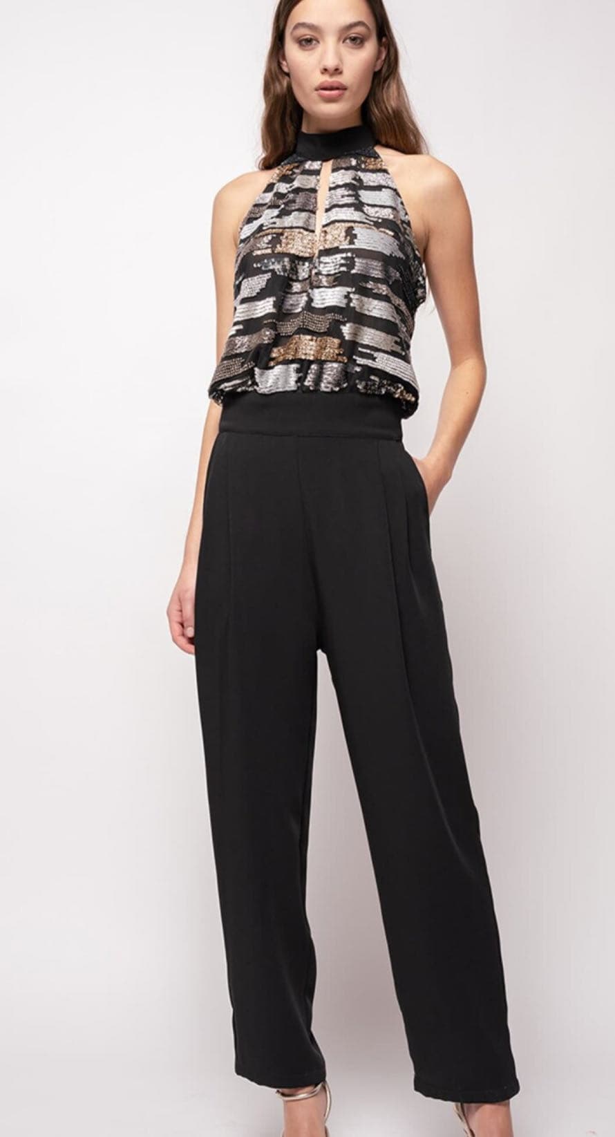 tuta in tulle ricamo Paillettes