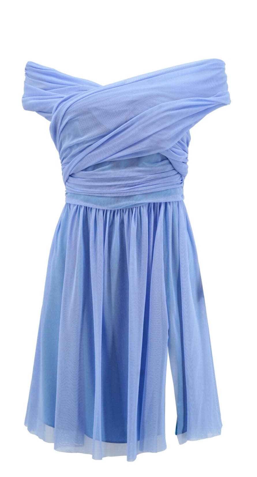 vestito midi con mantellina in tulle — 3