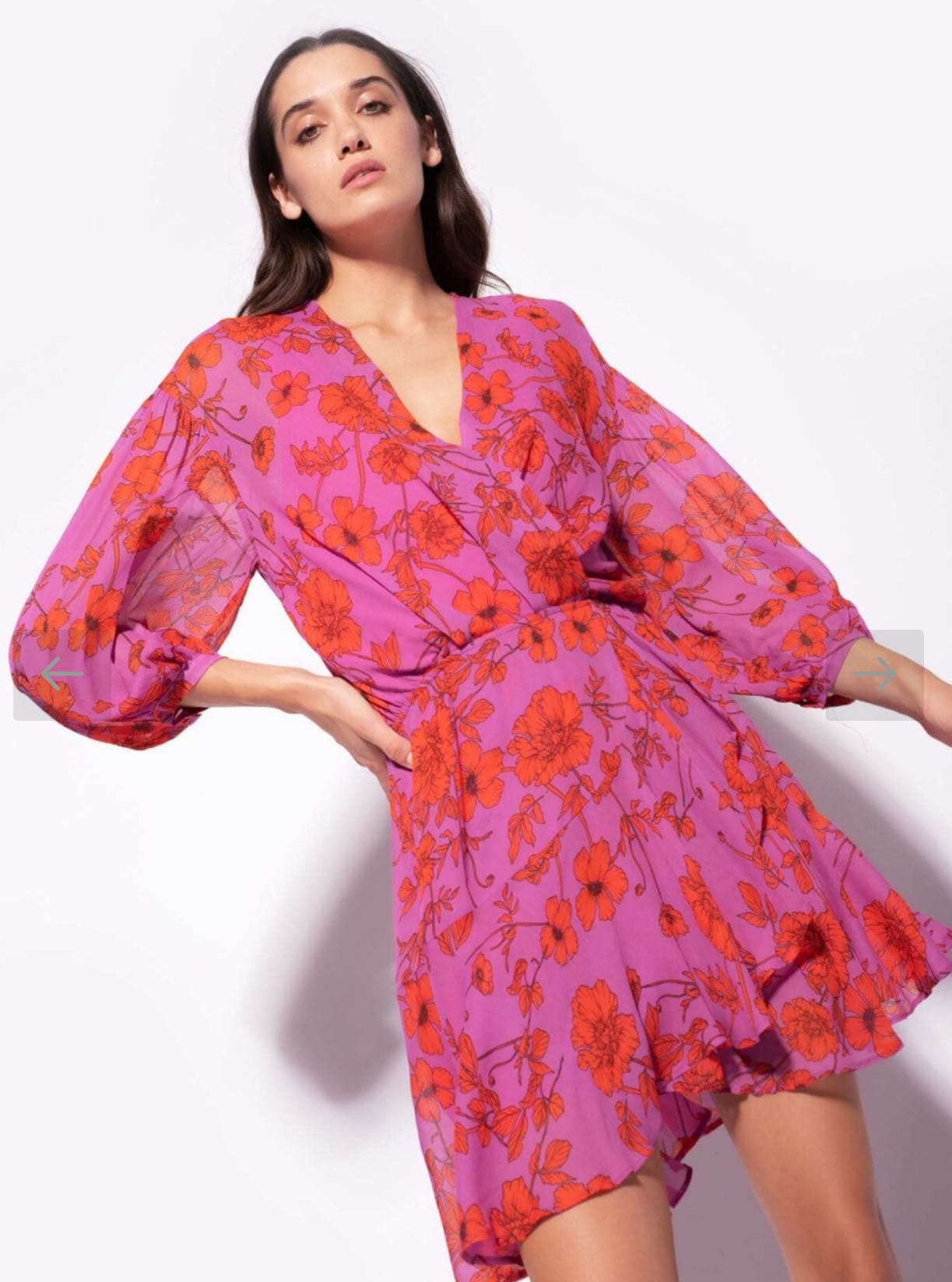 Vestito in georgette stampa fiore