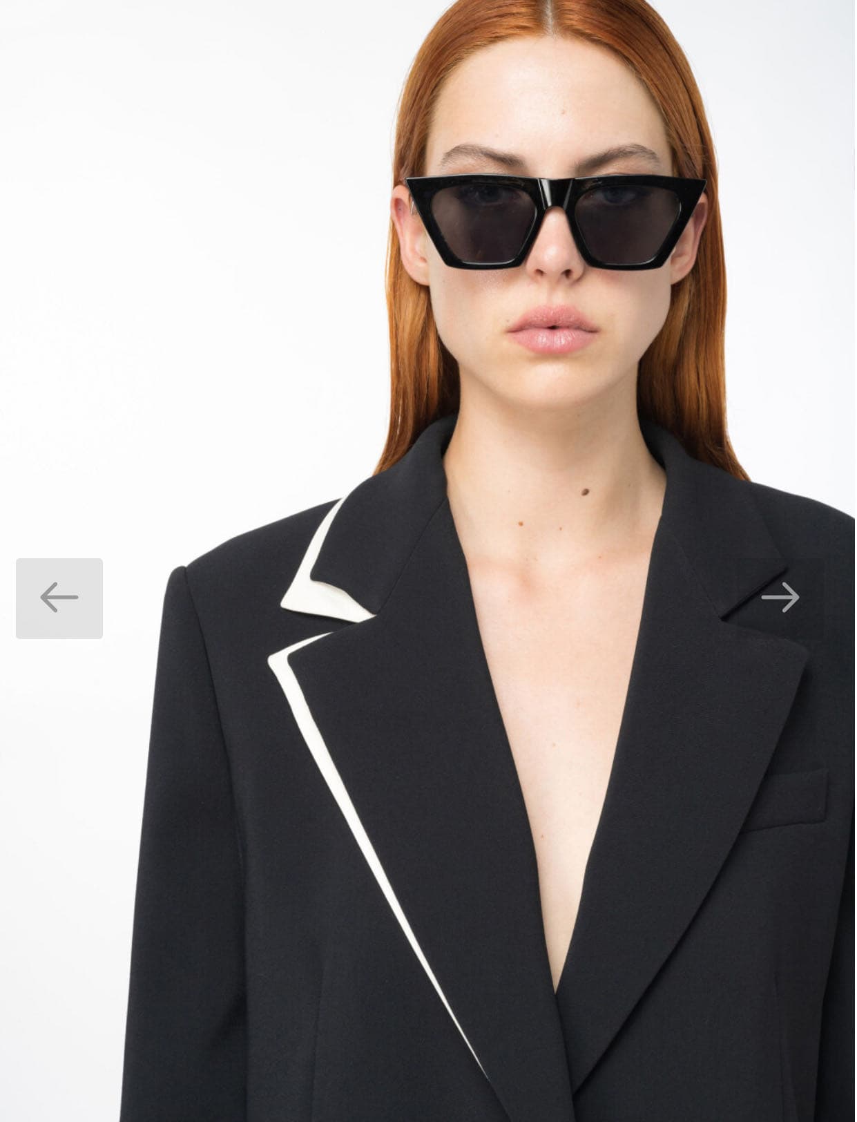 Blazer monopetto in satin a contrasto — 2
