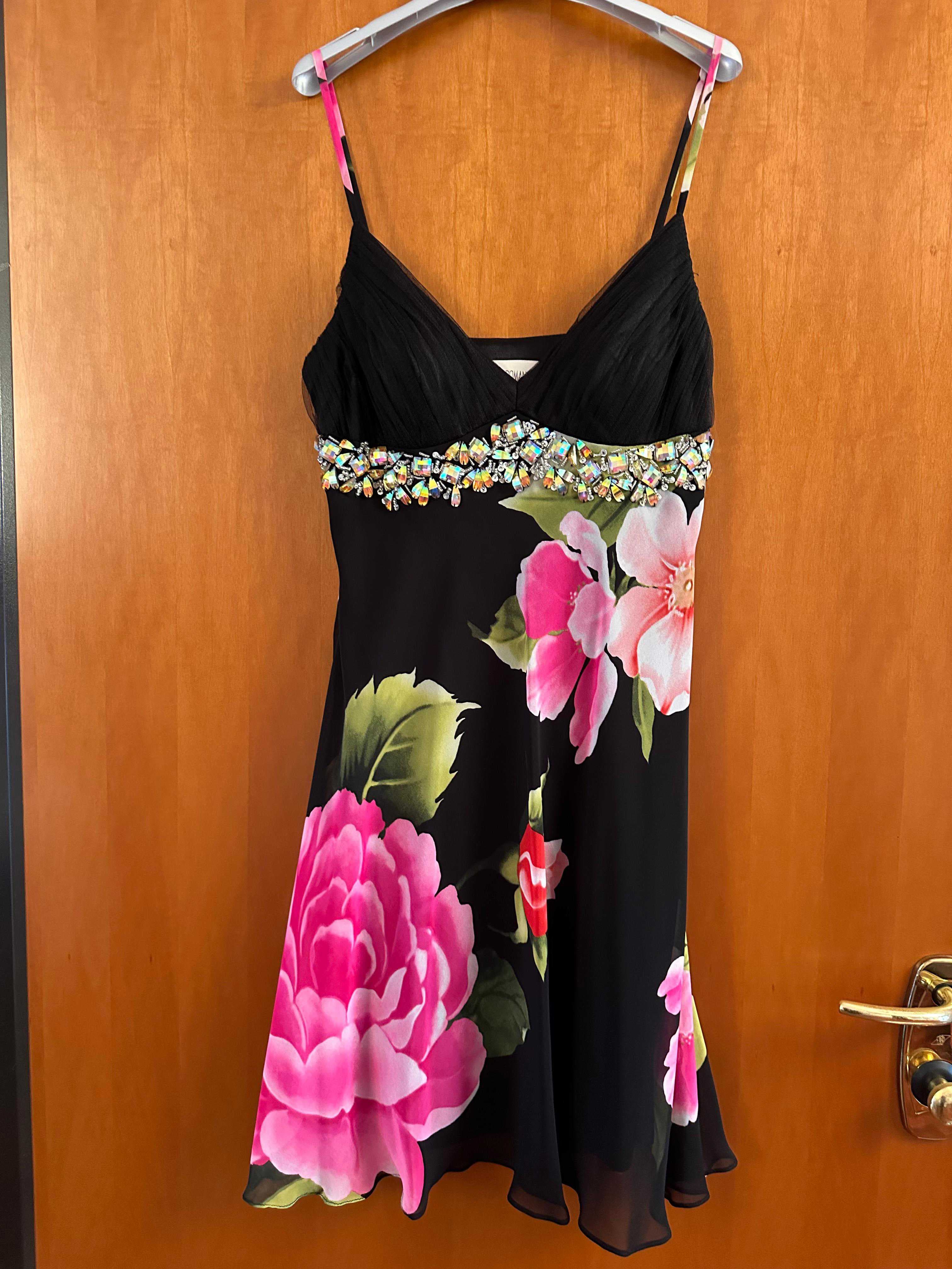 Abito Nero a fiori Rosa — 3