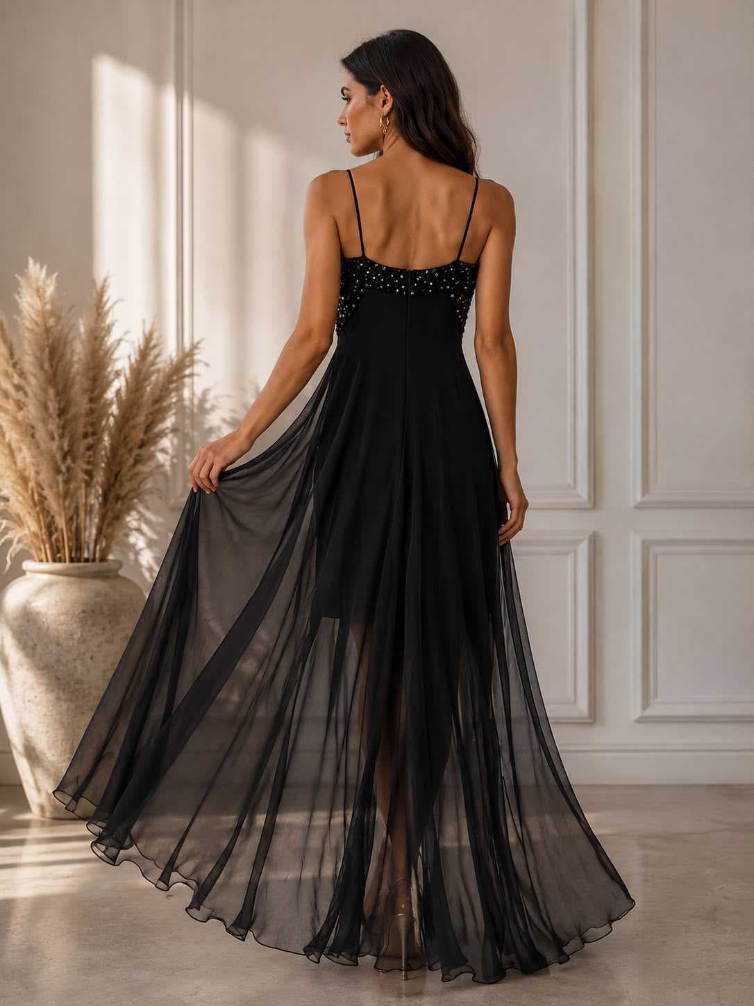 Abito nero GAIA B e Corpetto con decori in oro — 2