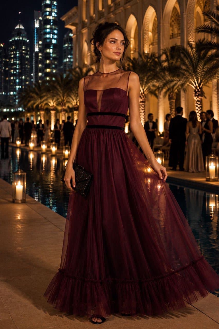 Velvet Rose Tulle Dress
